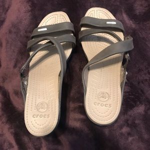 Croc slip on heel Sandals